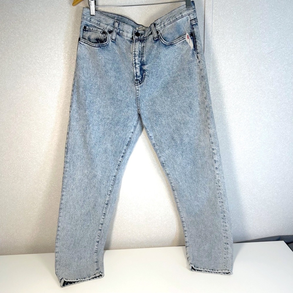 NWT unemployed Denim size 29 women's high rise acid washed heart patch jeans - Picture 9 of 10